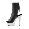 DELIGHT-1018LG Plateau Stiefeletten - Schwarz/Silber | Pleaser