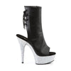 DELIGHT-1018LG Plateau Stiefeletten - Schwarz/Silber | Pleaser