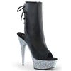 DELIGHT-1018LG Plateau Stiefeletten - Schwarz/Silber | Pleaser