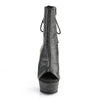 DELIGHT-1018MMG Plateau Stiefeletten Schwarz Glitzer Matt von Pleaser – Ansicht 2
