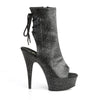 DELIGHT-1018MMG Plateau Stiefeletten Schwarz Glitzer Matt von Pleaser – Ansicht 5