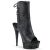 DELIGHT-1018MMG Plateau Stiefeletten Schwarz Glitzer Matt von Pleaser
