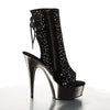 DELIGHT-1018RS Plateau Stiefeletten Schwarz Glitzer | Pleaser