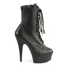 DELIGHT-1020 Plateau Stiefeletten Leder Schwarz | Pleaser