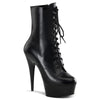 DELIGHT-1020 Plateau Stiefeletten Leder Schwarz | Pleaser