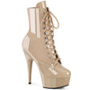 DELIGHT-1020 - Plateau Stiefeletten - Beige Lack | Pleaser