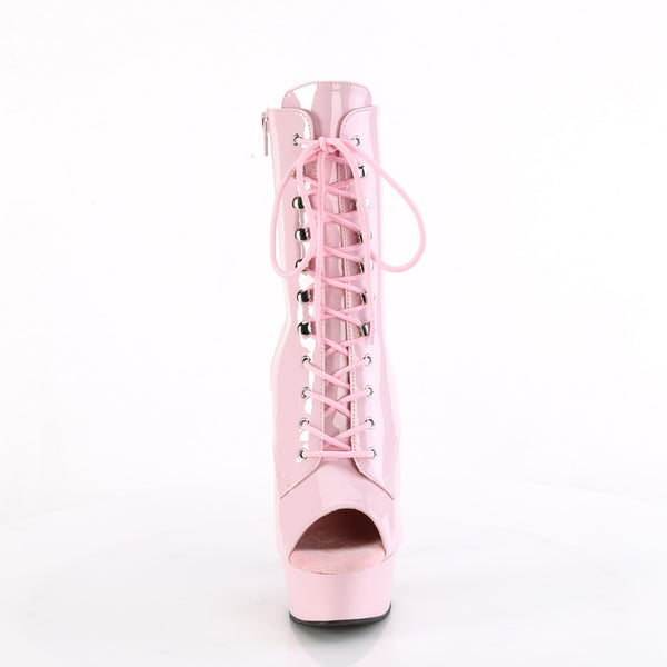 DELIGHT-1021 - Plateau Stiefeletten - Rosa Lack von Pleaser – Ansicht 2