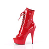 DELIGHT-1021 Plateau Peeptoe Stiefeletten Rot Lack von Pleaser – Ansicht 3