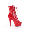 DELIGHT-1021 Plateau Peeptoe Stiefeletten Rot Lack von Pleaser – Ansicht 5