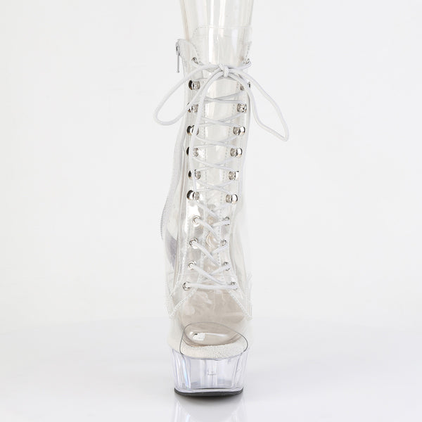 DELIGHT-1021C - Plateau Peeptoe Stiefeletten - Transparent von Pleaser – Ansicht 2