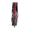 DELIGHT-1025 Plateau Peeptoe Stiefeletten Schwarz Lack von Pleaser – Ansicht 4