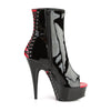DELIGHT-1025 Plateau Peeptoe Stiefeletten Schwarz Lack von Pleaser – Ansicht 5