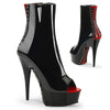DELIGHT-1025 Plateau Peeptoe Stiefeletten Schwarz Lack von Pleaser