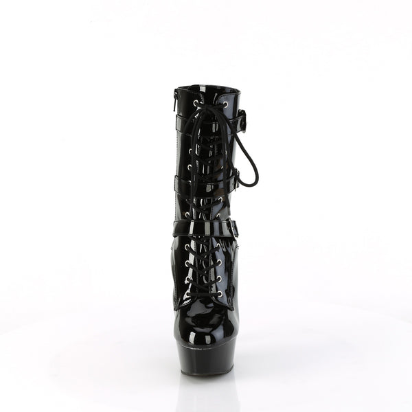 DELIGHT-1043 - Plateau Stiefeletten - Schwarz Lack von Pleaser – Ansicht 2
