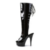 DELIGHT-2018 Plateau Stiefel Schwarz Lack | Pleaser