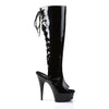 DELIGHT-2018 Plateau Stiefel Schwarz Lack | Pleaser