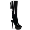 DELIGHT-2018 Plateau Stiefel Schwarz Lack | Pleaser