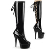 DELIGHT-2029 Plateau Stiefel - Lack Schwarz von Pleaser