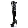 DELIGHT-3000 Plateau Overknee Stiefel Schwarz | Pleaser