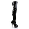 DELIGHT-3000 Plateau Overknee Stiefel Schwarz | Pleaser