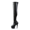 DELIGHT-3000 Plateau Overknee Stiefel Schwarz Matt | Pleaser