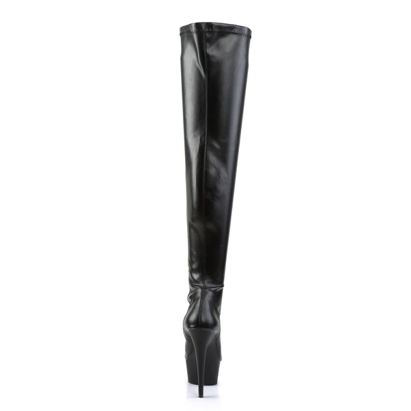 DELIGHT-3000 Plateau Overknee Stiefel Schwarz Matt | Pleaser