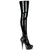 DELIGHT-3000 Plateau Overknee Stiefel Schwarz | Pleaser