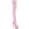 DELIGHT-3000HWR - Plateau Overknee Stiefel - Rosa Glänzend | Pleaser