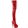 DELIGHT-3000HWR Plateau Overknee Stiefel Rot Lack Holo | Pleaser