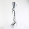 DELIGHT-3000HWR - Plateau Overknee Stiefel - Silber von Pleaser – Ansicht 3