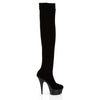 DELIGHT-3002 Plateau Overknee Stiefel Schwarz | Pleaser
