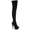 DELIGHT-3002 Plateau Overknee Stiefel Schwarz | Pleaser