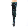 DELIGHT-3004 Plateau Overknee Stiefel - Schwarz/Grün/Blau | Pleaser