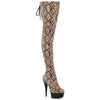 DELIGHT-3008SP-BT Plateau Overknee Stiefel Snake von Pleaser