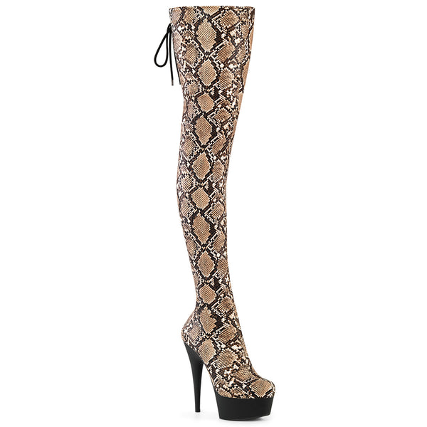 DELIGHT-3008SP-BT Plateau Overknee Stiefel Snake von Pleaser