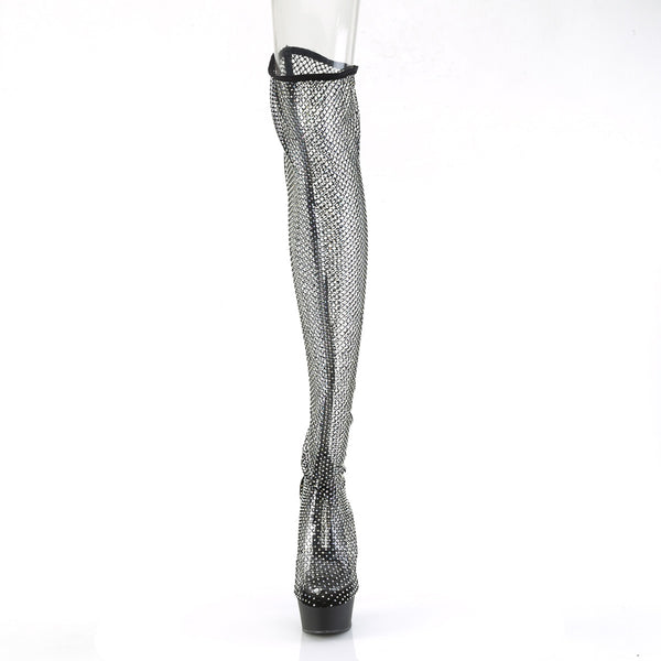 DELIGHT-3009 Plateau Overknee Stiefel PVC transparent | Pleaser