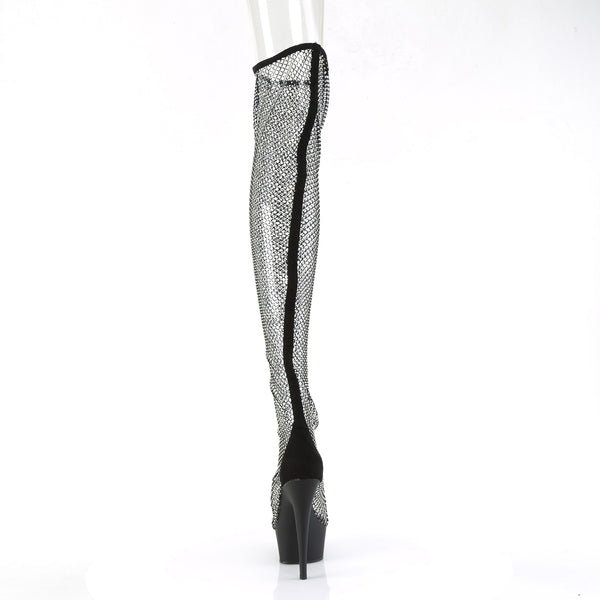 DELIGHT-3009 Plateau Overknee Stiefel PVC transparent | Pleaser