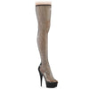 DELIGHT-3009 Plateau Overknee Stiefel PVC transparent von Pleaser