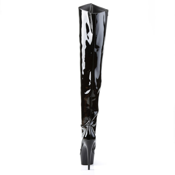 DELIGHT-3010 Plateau Overknee Stiefel Schwarz Lack | Pleaser