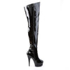 DELIGHT-3010 Plateau Overknee Stiefel Schwarz Lack | Pleaser