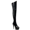 DELIGHT-3010 Plateau Overknee Stiefel Schwarz Lack | Pleaser