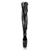 DELIGHT-3017 Plateau Overknee Stiefel Schwarz Lack | Pleaser