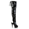 DELIGHT-3017 Plateau Overknee Stiefel Schwarz Lack | Pleaser