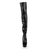 DELIGHT-3017 Plateau Overknee Stiefel Schwarz | Pleaser