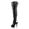 DELIGHT-3017 Plateau Overknee Stiefel Schwarz | Pleaser