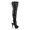 DELIGHT-3017 Plateau Overknee Stiefel Schwarz | Pleaser