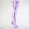 DELIGHT-3017 Plateau Overknee Stiefel Peeptoe Lila Lack von Pleaser – Ansicht 5