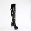 DELIGHT-3018 - Plateau Overknee Stiefel - Schwarz Lack von Pleaser – Ansicht 5