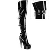 DELIGHT-3018 - Plateau Overknee Stiefel - Schwarz Lack von Pleaser