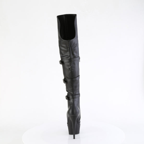DELIGHT-3018 - Plateau Overknee Stiefel - Schwarz Matt von Pleaser – Ansicht 4
